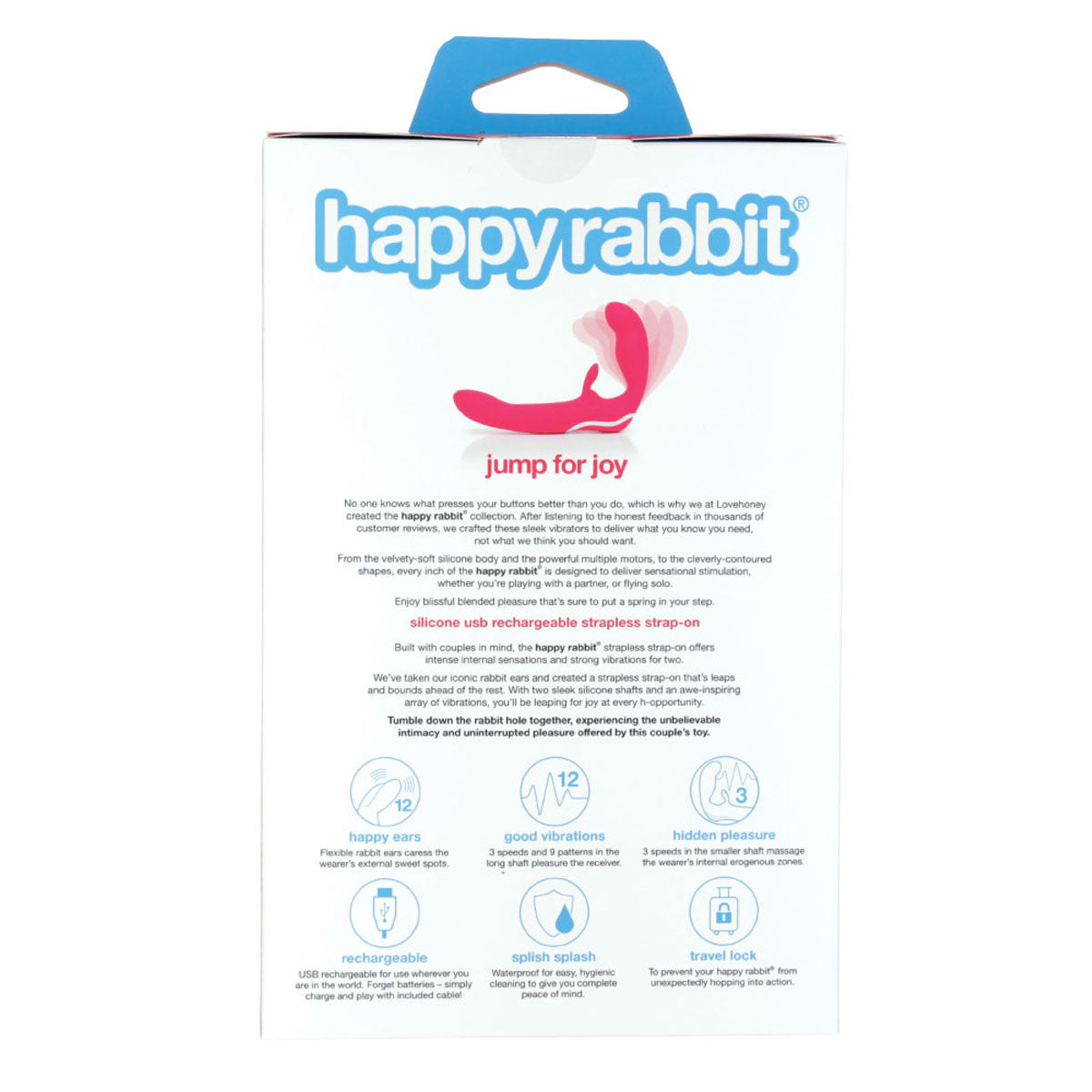 Happy Rabbit – Strap-On sans accroche - Rose