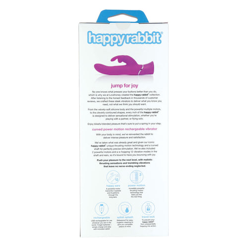 Happy Rabbit – Vibrateur de mouvement de puissance courbe - violet