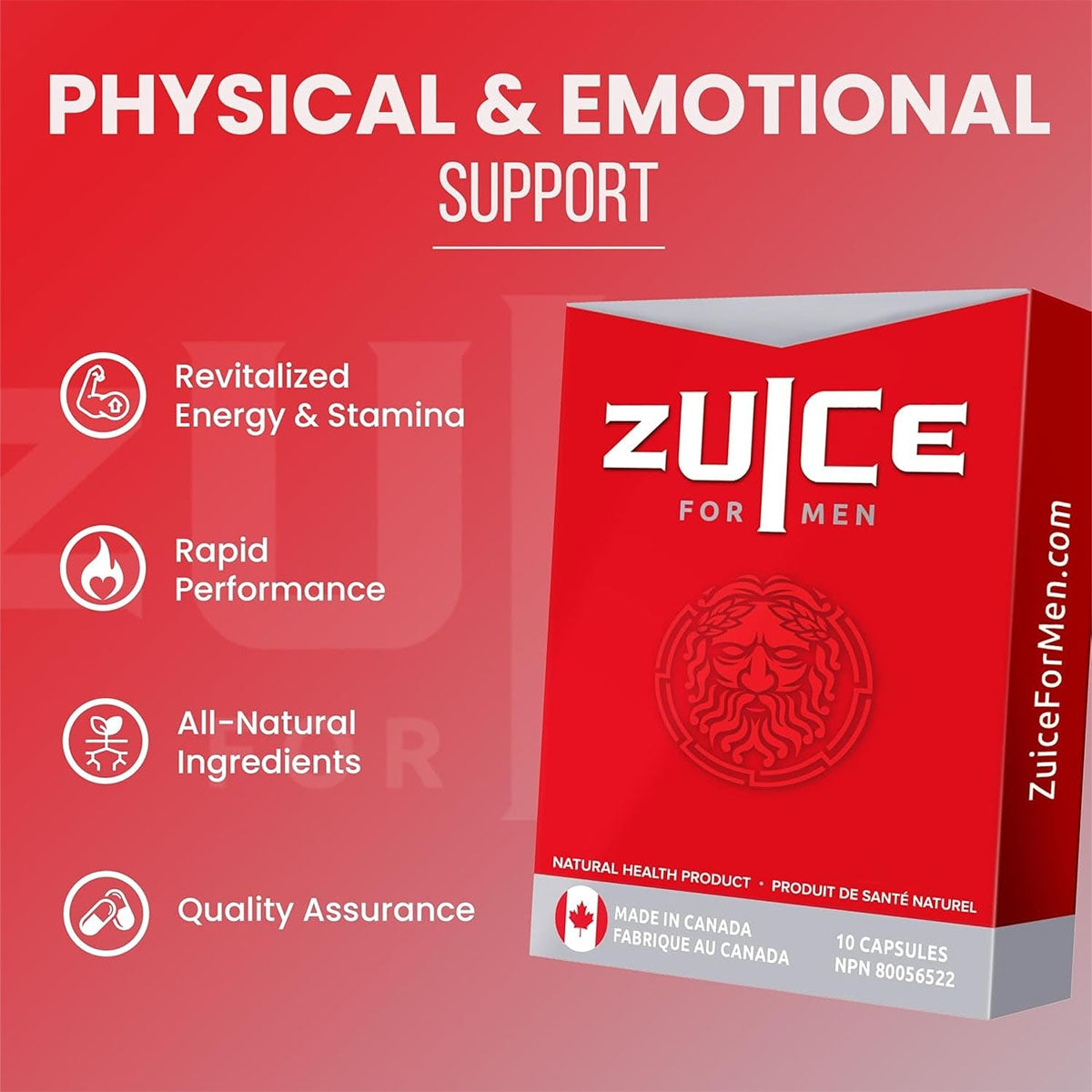 ZUICE pour hommes Male Enhancement Formule- 10 capsules