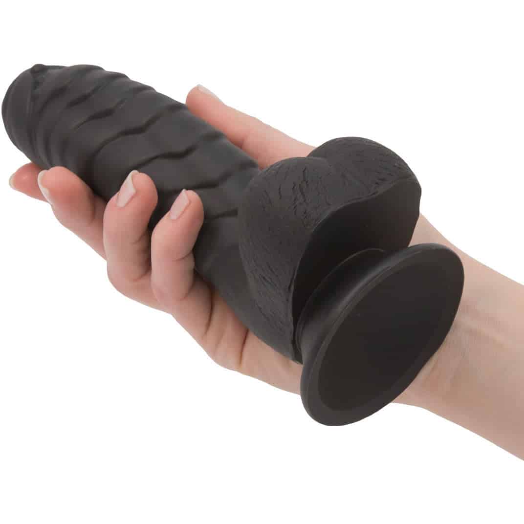 Pure Love® - Dildo de silicone fantaisie avec base d'aspiration – 7 po – noir image 0