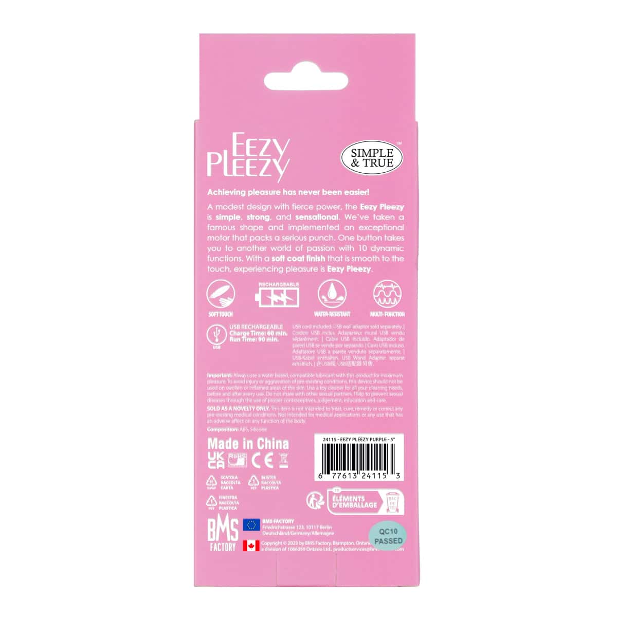 Eezy Pleezy Rechargeable – 5" - Rose image 4
