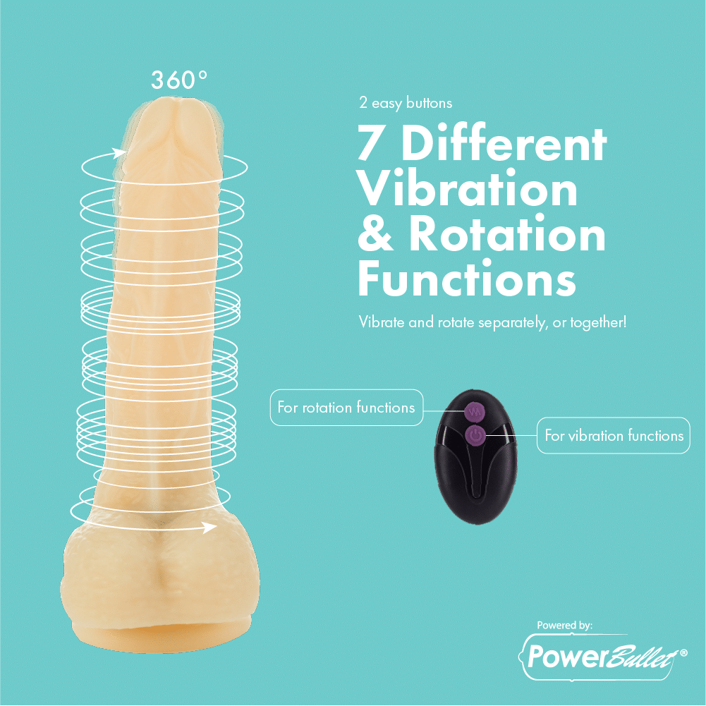 Pure Love® - Dildo vibrant et rotatif à distance - Beige image 2