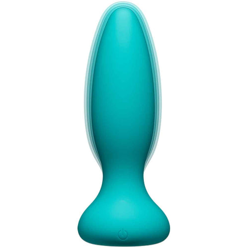 Doc Johnson A Play Adventurous VIBE – Plug anal vibrant en silicone avec télécommande – Teal image 1