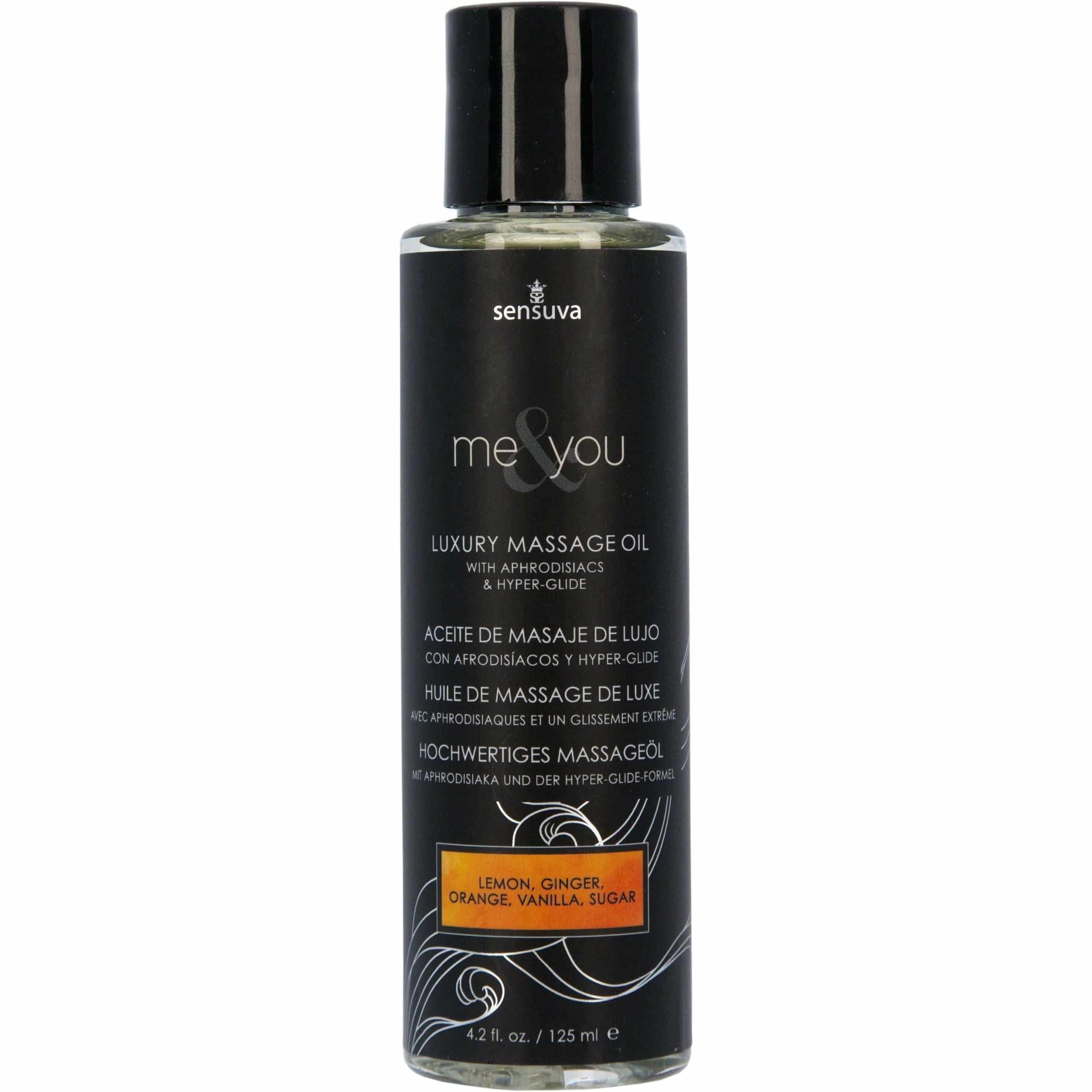 Sensuva Me &amp; You – Huile de massage de luxe – 4,2 oz - Citrus et sucre image 0