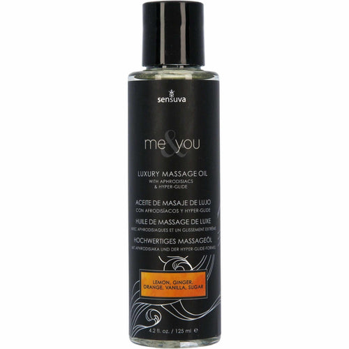 Sensuva Me &amp; You – Huile de massage de luxe – 4,2 oz - Citrus et sucre image 0