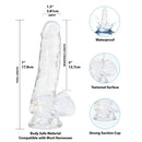 Cristal de toxicomanie – Dildo transparent de 7" avec boules image 5