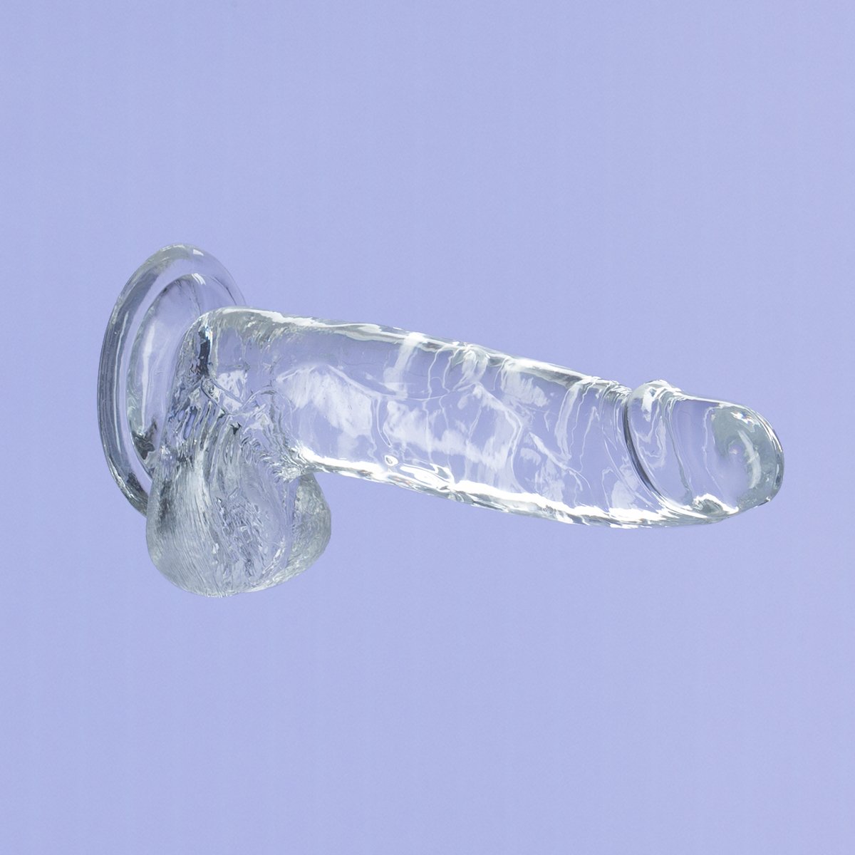 Cristal de toxicomanie – Dildo transparent de 7" avec boules image 4