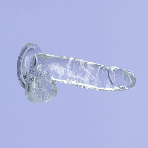 Cristal de toxicomanie – Dildo transparent de 7" avec boules image 4