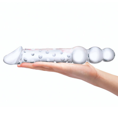 Gläs - Dildo en verre double extrémité avec perles anales image 2