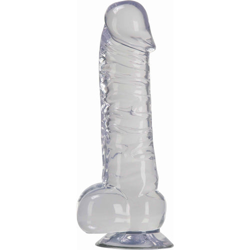 NMC Luxe 7" Dong réaliste de la série Clear Stone avec Scrotum et Suction Cup image 0