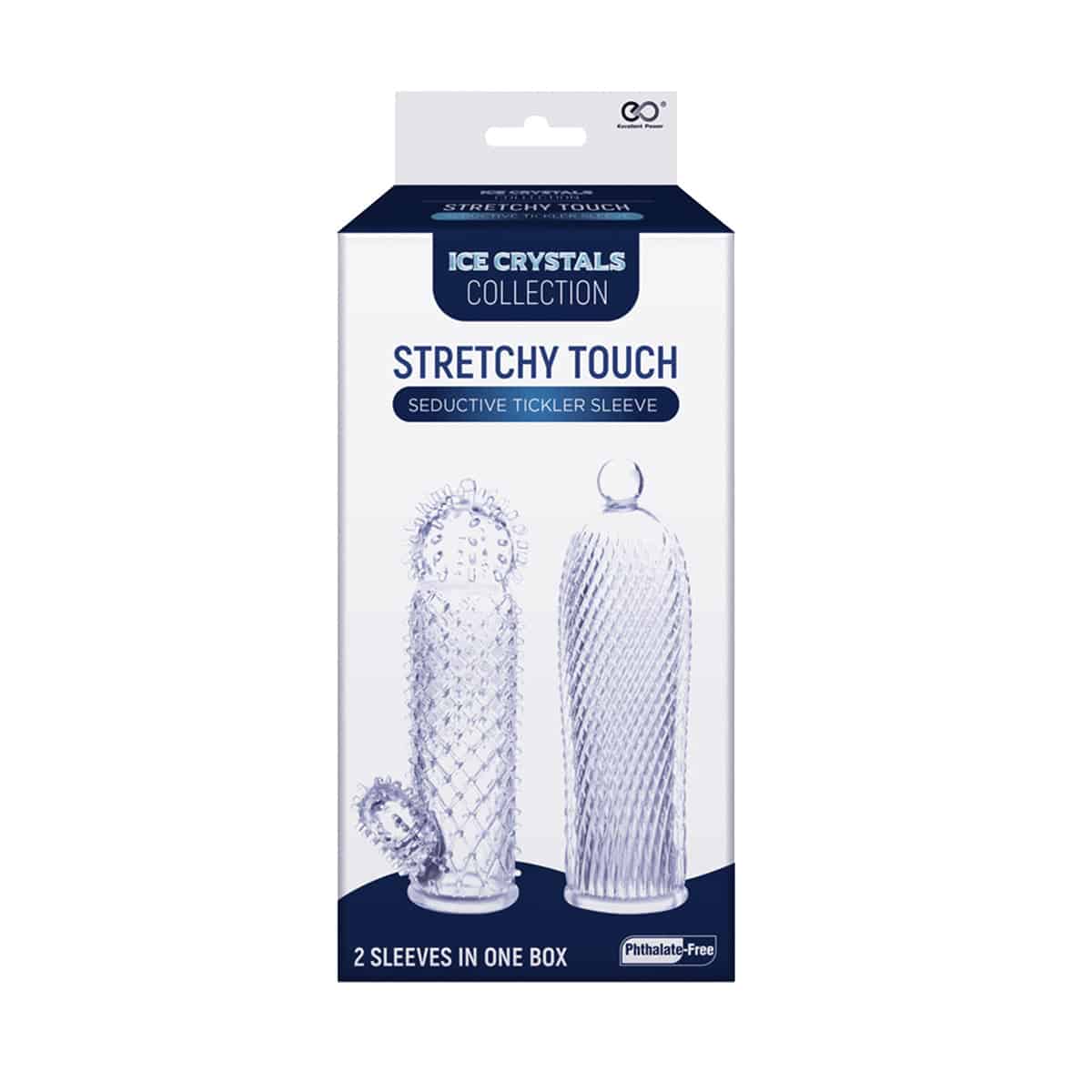 Excellent Power Ice Crystals Collection Stretchy Touch Séduisant Tickler Manche 2 en 1 Boîte image 1