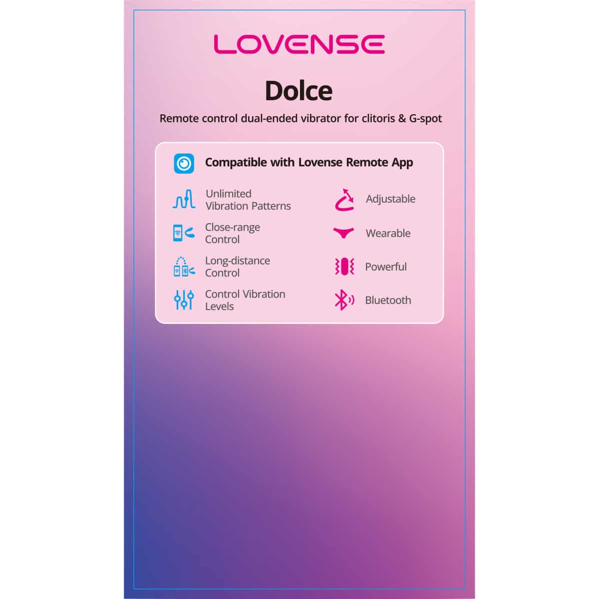 Double vibrateur réglable Bluetooth Dolce Lovense image 5