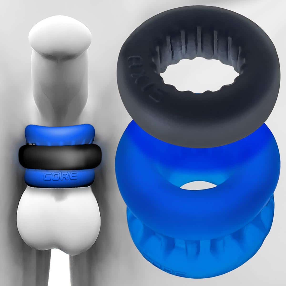 Boules à Ox - Ultracore Ballstretcher + Power Lock Anneau – Noir/bleu image 0