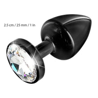 Diogol Anni Black Round Butt Plug with Swarovski Elements (Size T1)