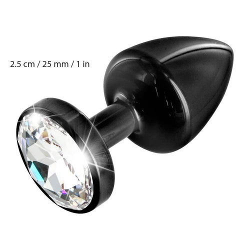 Diogol Anni Black Round Butt Plug avec éléments Swarovski (T1 Taille) image 0