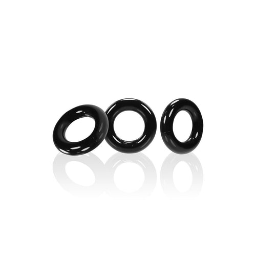 Oxballs Willy Rings – Cock Rings – 3 Pack – Noir image 0