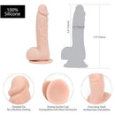 Marque de toxicomanie 7,5" Dildo avec boules avec balle - Beige image 4