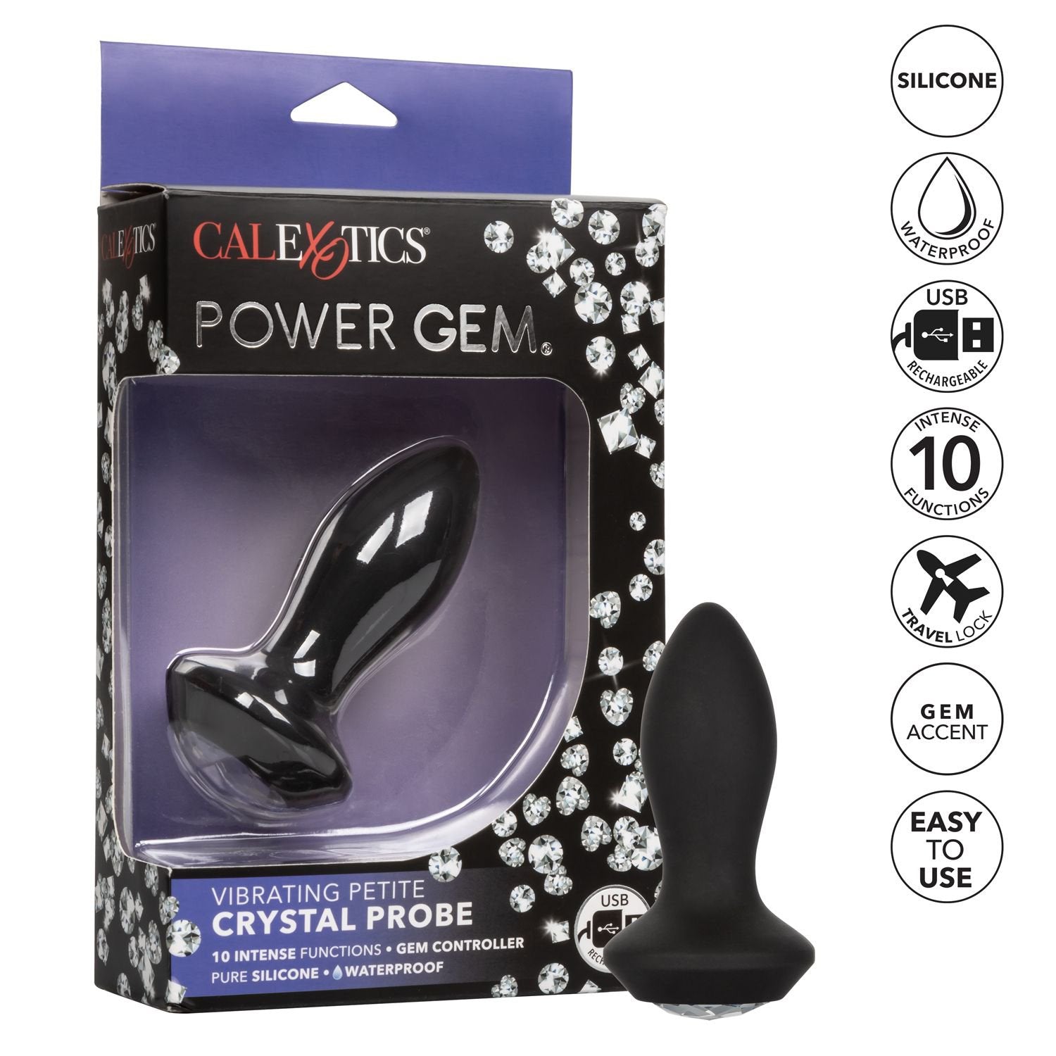 Sonde cristal vibrante CalExotics® Power Gem – Noir image 5