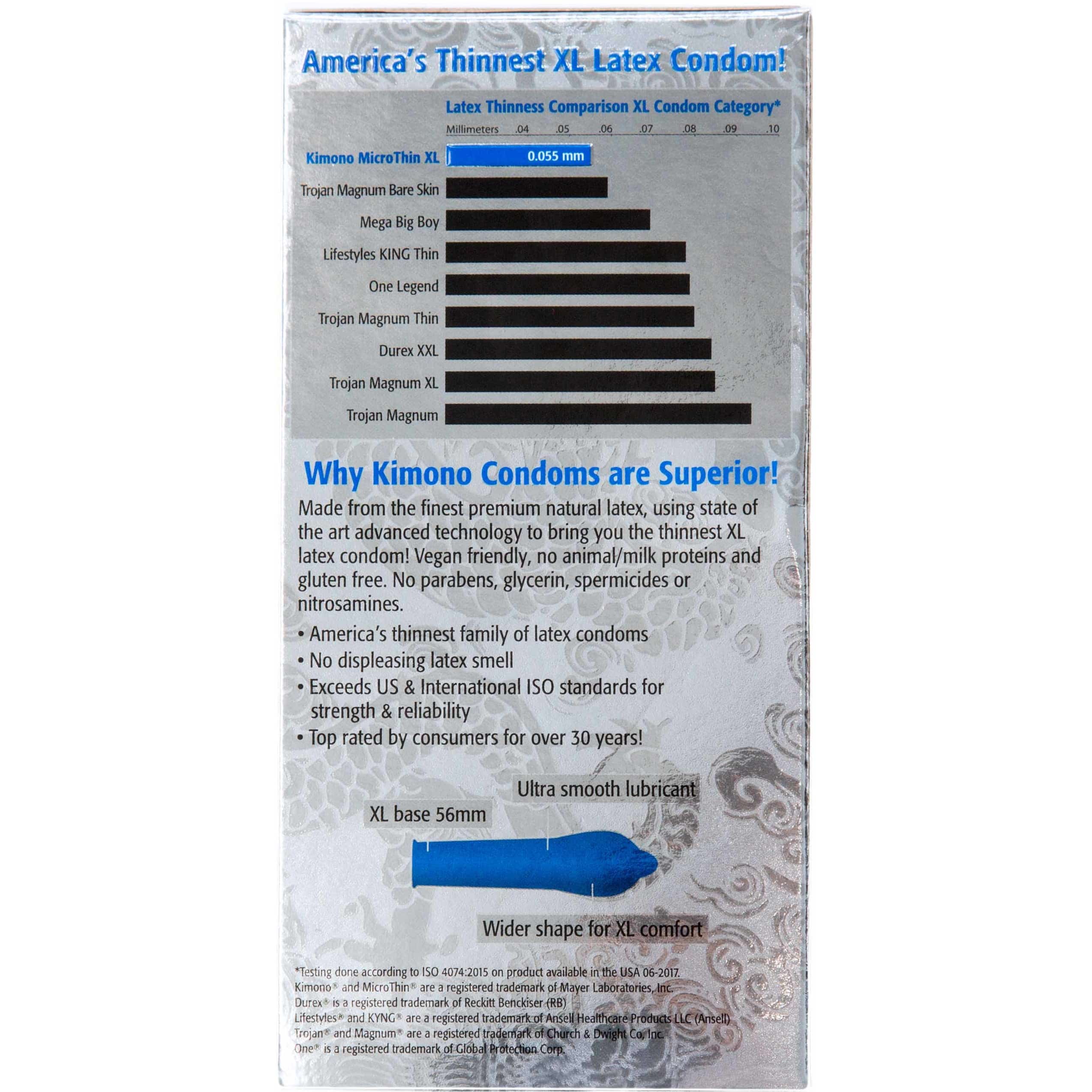 Kimono Micro Thin XL - Préservatifs extra grands - 12PK image 0
