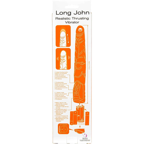 Sept créations Long John Thrusting Vibrator - 11" - Beige image 5