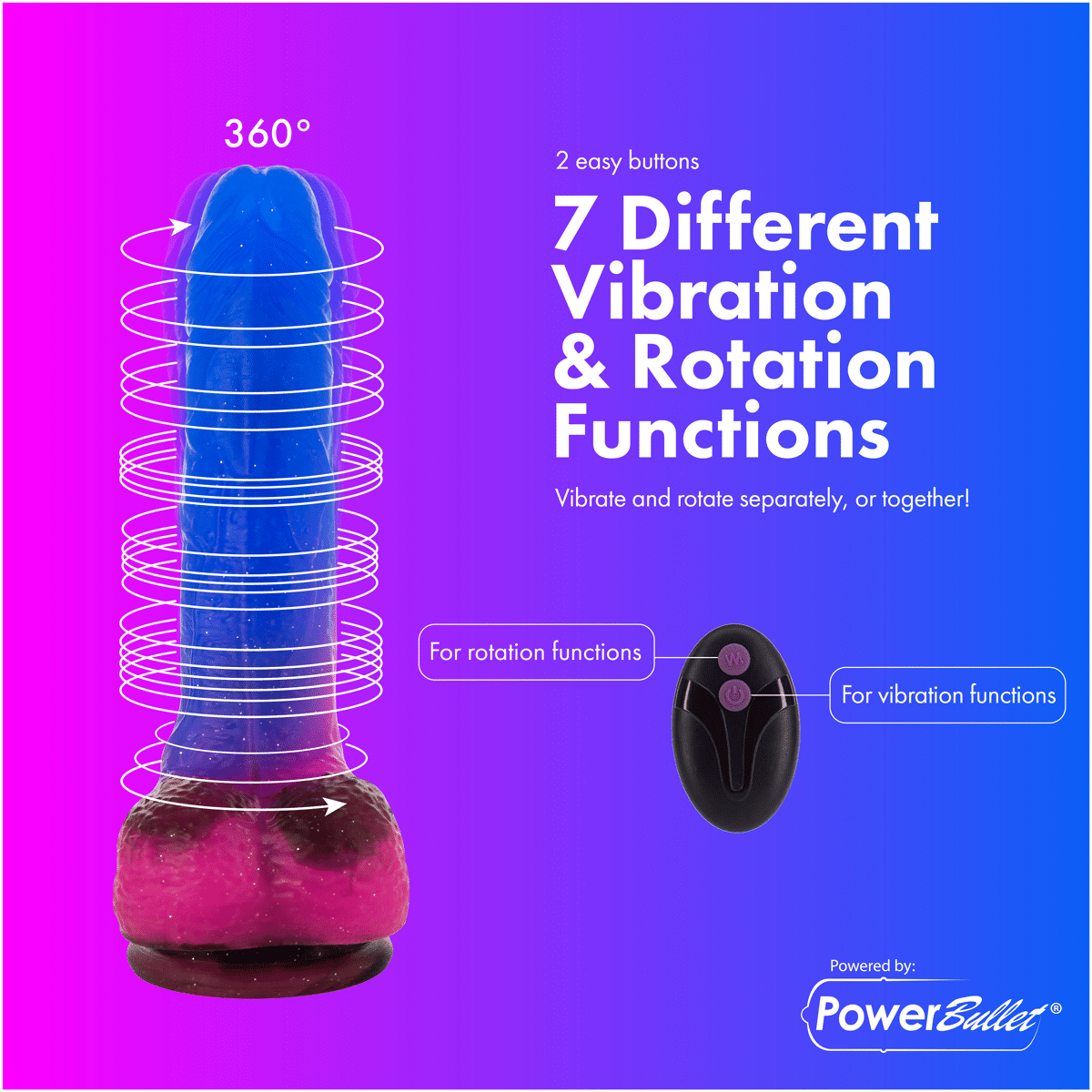 Pure Love® - Dildo vibrant et rotatif à distance - Cosmique image 1