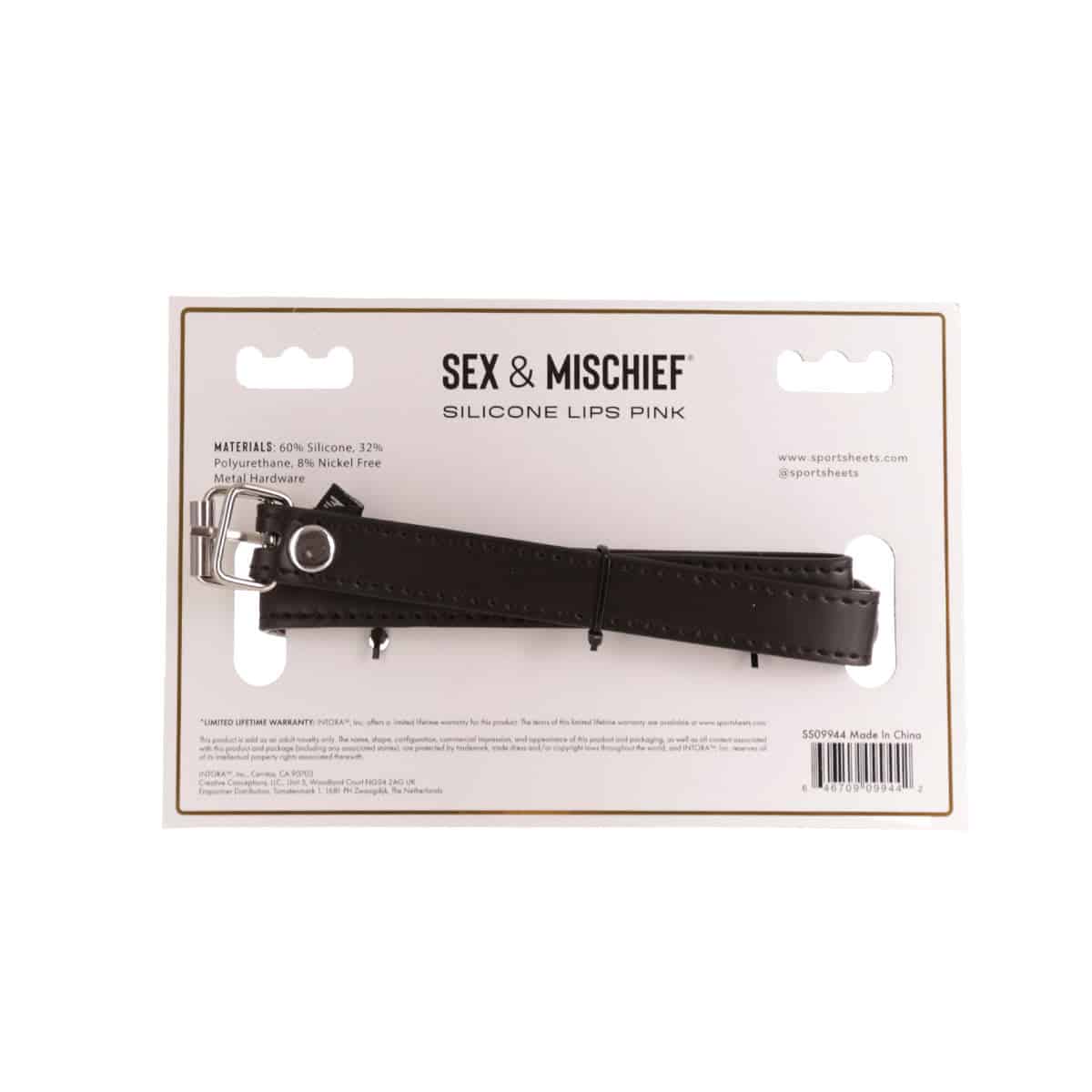 Feuilles de sport Sexe &amp; Déchirure - Silicone Lèvres Bondage Gag - Rose image 0