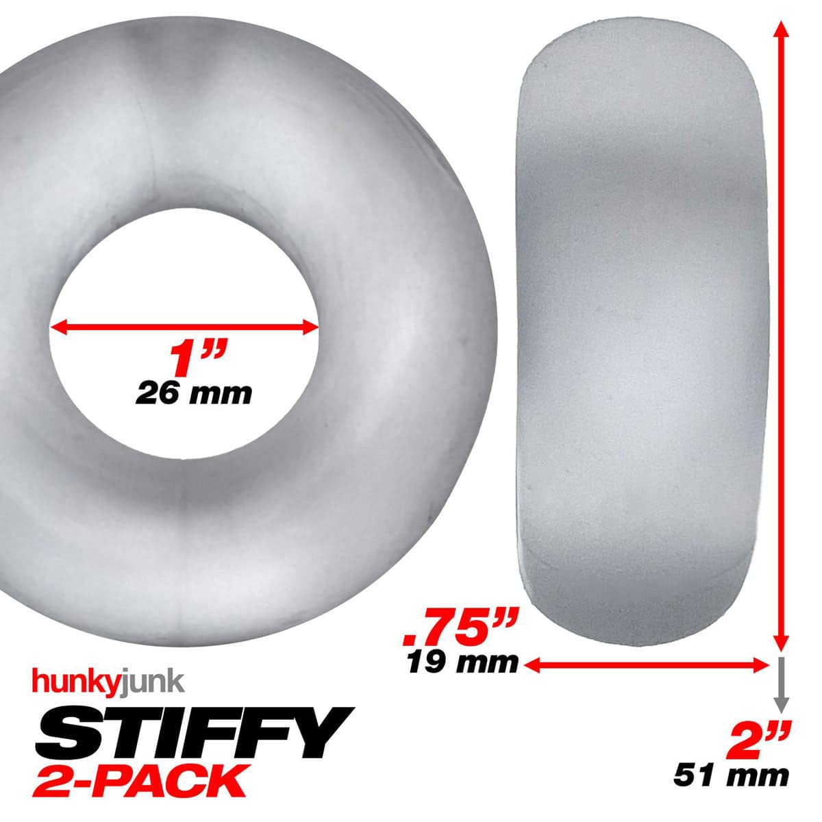 Oxballs Silicone Junk Hunky - 2 bandes C - Glace claire image 2