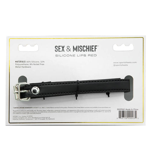 Feuilles de sport Sexe &amp; Déchirure - Silicone Lèvres Bondage Gag-Red image 1