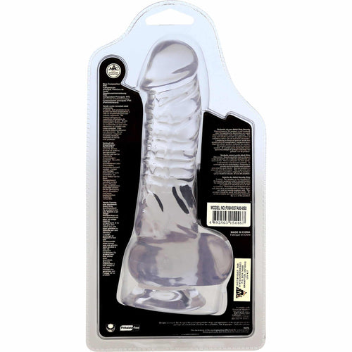 NMC Luxe 7" Dong réaliste de la série Clear Stone avec Scrotum et Suction Cup image 1