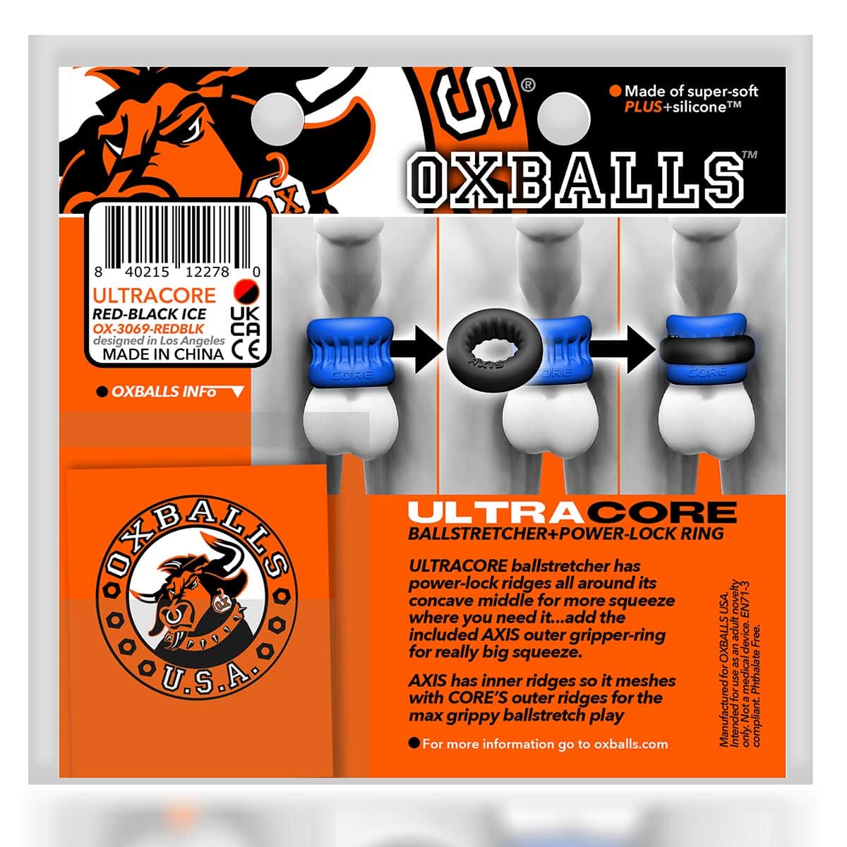 Boules à Ox - Ultracore Ballstretcher + Power Lock Anneau – Noir/bleu image 5