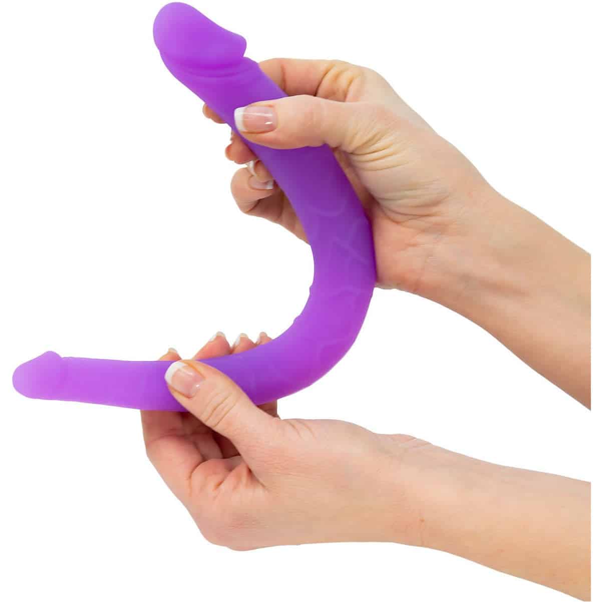 Sept Créations Silicone Double Mini Double Pénétration Dong - Violet image 3