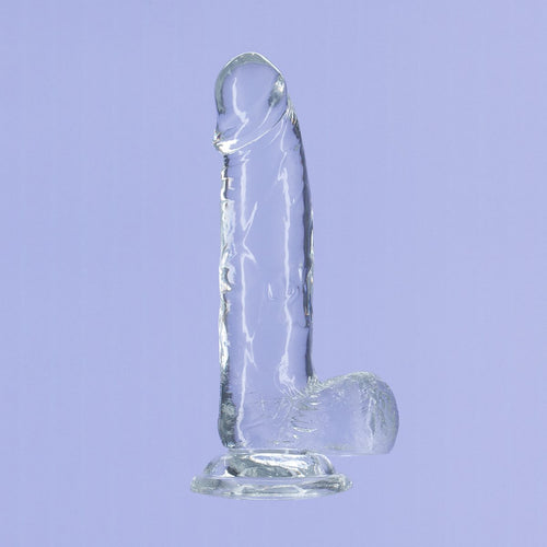 Cristal de toxicomanie – Dildo transparent de 7" avec boules image 0