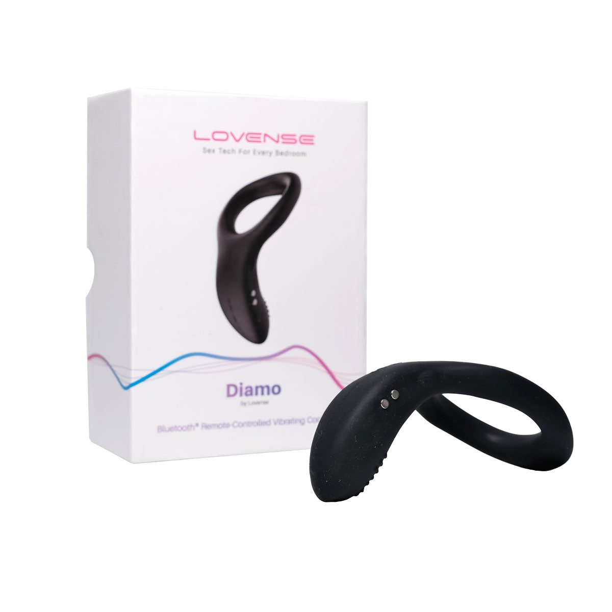 Lovense Diamo – Bluetooth télécommandé Anneau de coq – Noir image 4