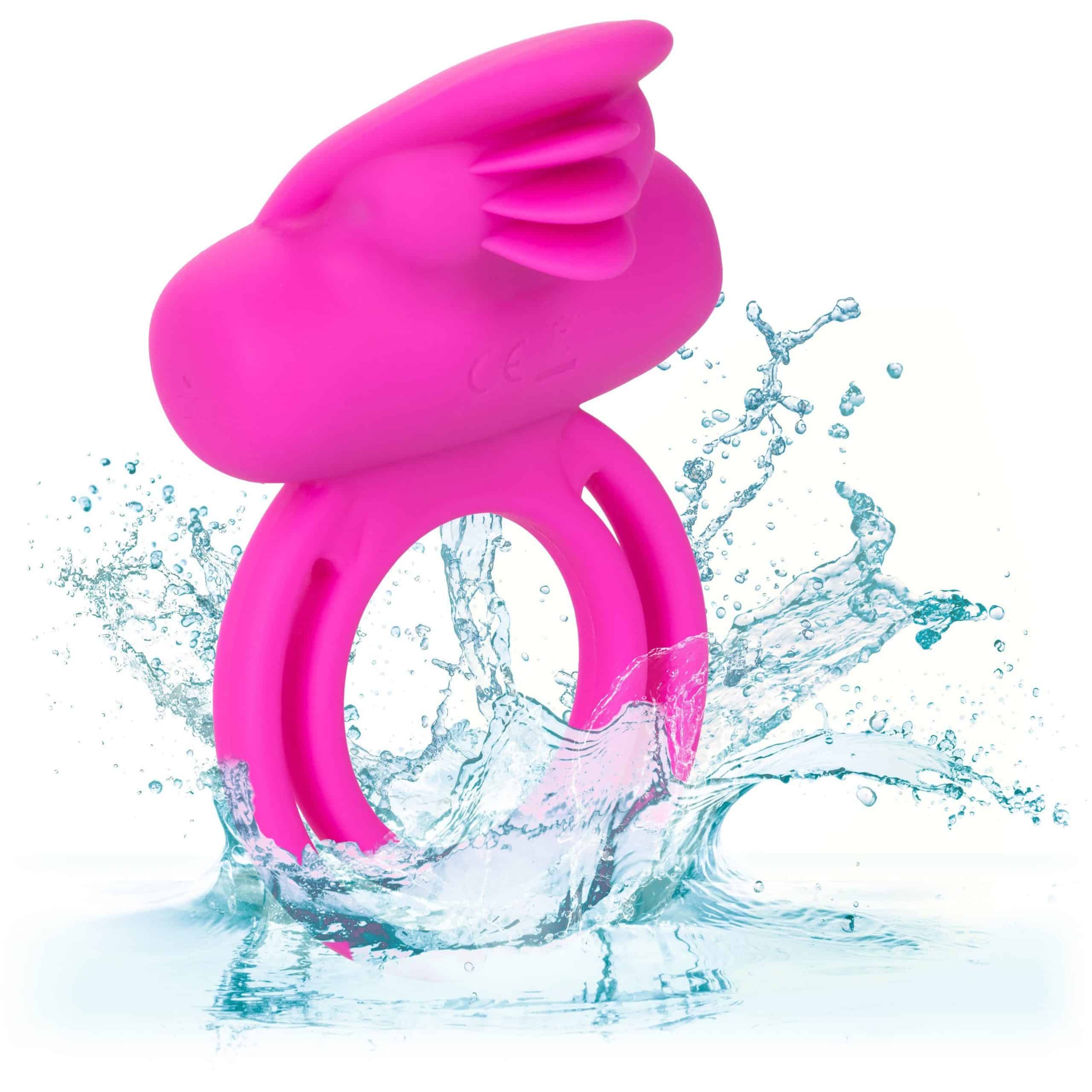 CalExotics® Dual Clit Flicker/Cock Ring – Rose image 5