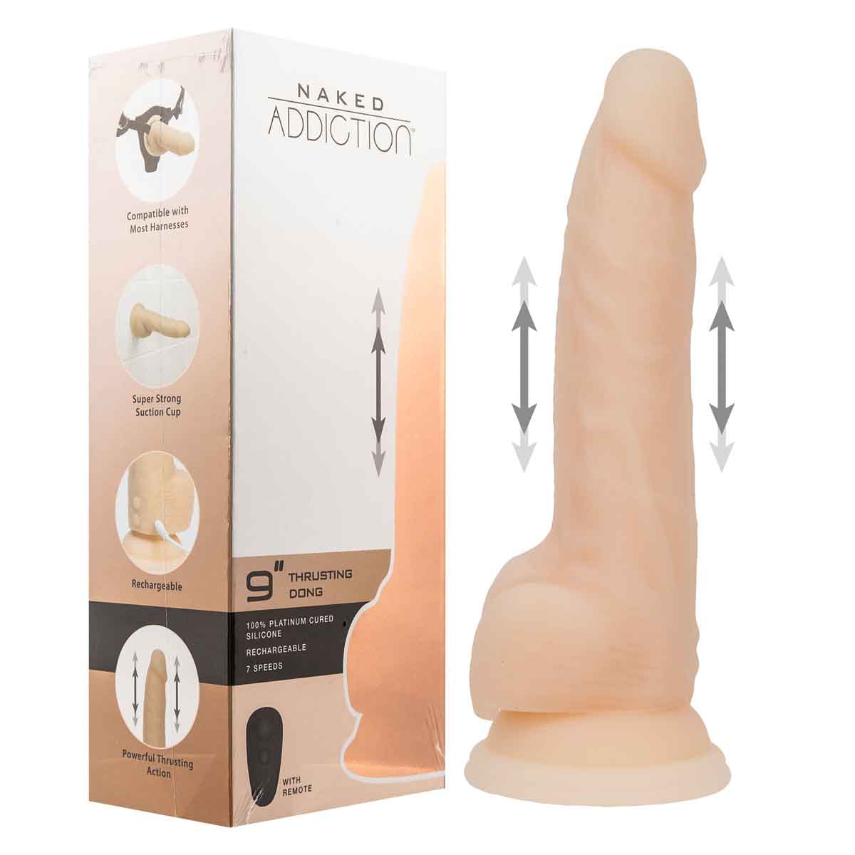 Dépendance nue Dildo avec télécommande - Vanille image 1