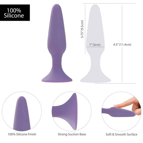 Pure Love® - Plug anal silicone – 4,5 pouces – violet image 0
