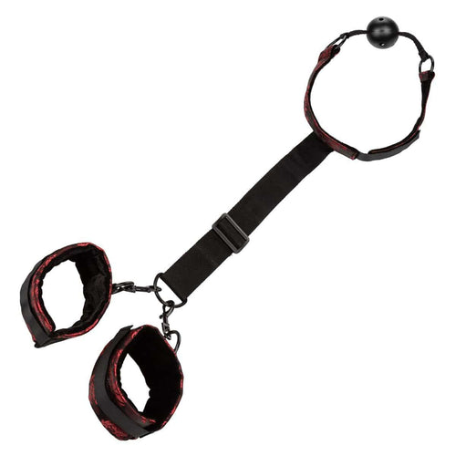 CalExotics® Scandal – Gag à boule respirant avec Cuffs – Rouge image 0
