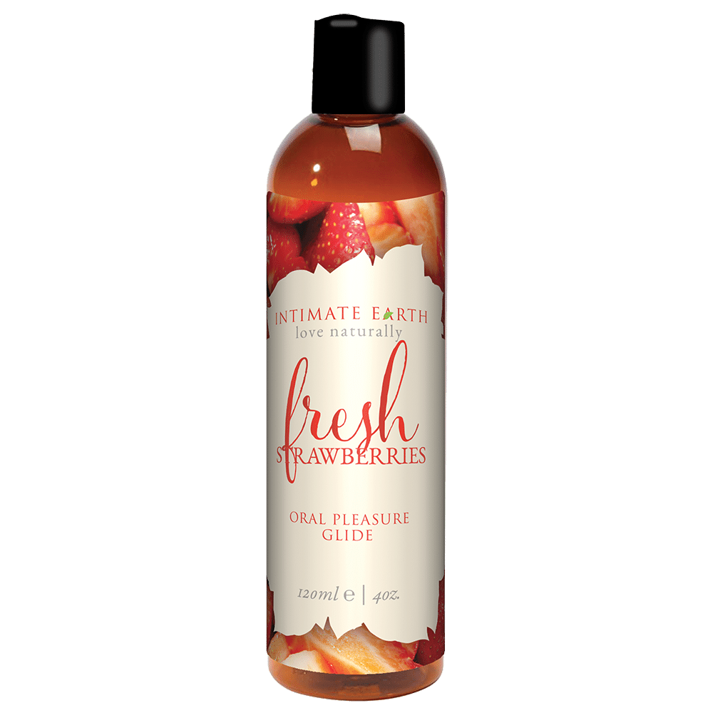 Glide de saveurs naturelles de la Terre intime - Fraises fraîches - 120ml/4oz image 0