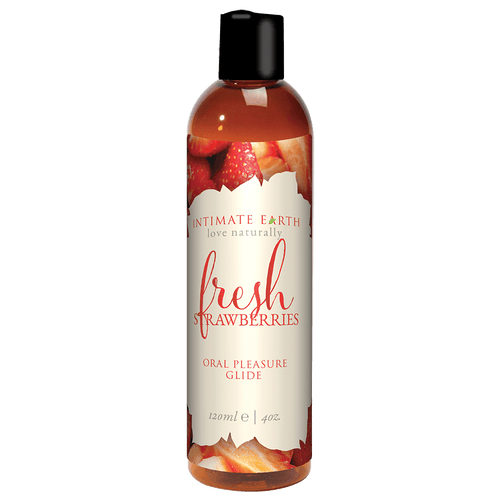 Glide de saveurs naturelles de la Terre intime - Fraises fraîches - 120ml/4oz image 0