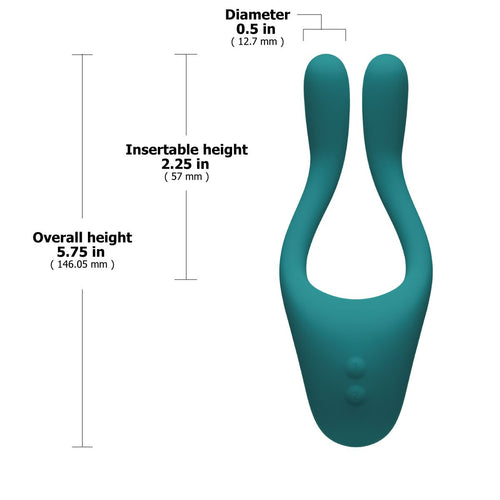 Doc Johnson Tryst V2 Bendable Multi Erogène Massager en silicone de zone - Teal